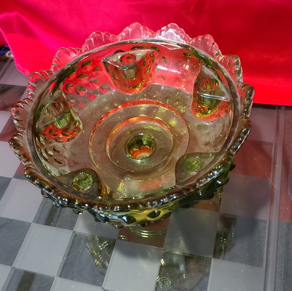 Fenton candle glass candle stick holder hold 5 candles super nice hobnail - Picture 3 of 10